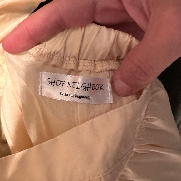 Cream Ruffled Mini Dress - Picture 4 of 4